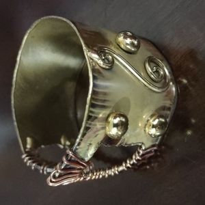 983 Women's | Vintage | Copper & Brass Brutalist Cuff Bracelet